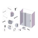 CSS10, SINGLE SLIDING, FRAMELESS SHOWER DOOR, SOFT-CLOSE FOR OPEN & CLOSE